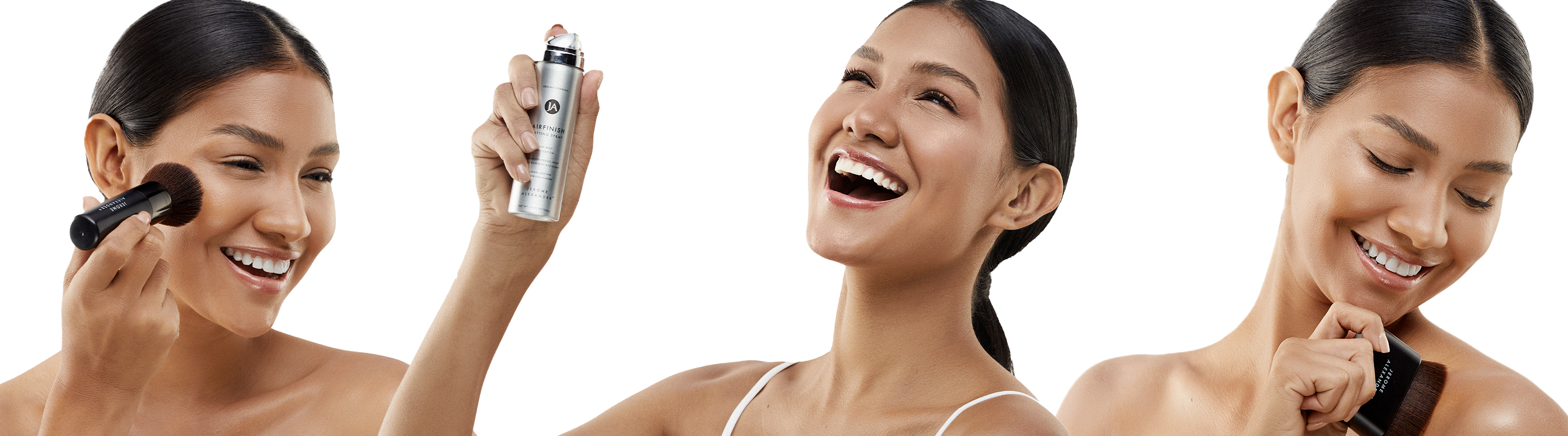 model applying AirFinish setting spray