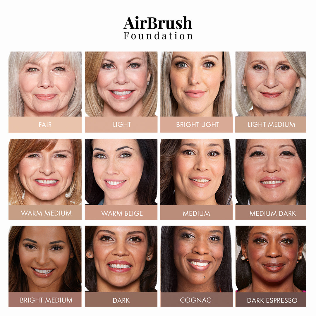 airbrush foundation shade chart