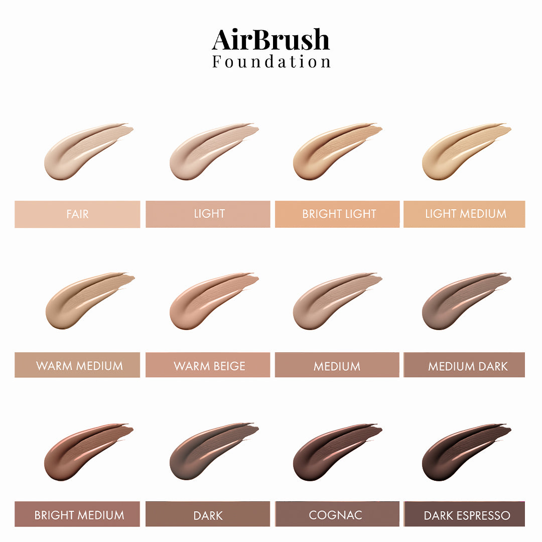 airbrush foundation swatches shade chart