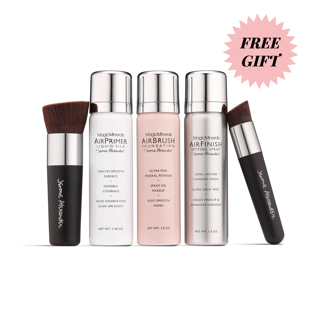 Airbrush Makeup Pro 5Piece Set Jerome Alexander® USA