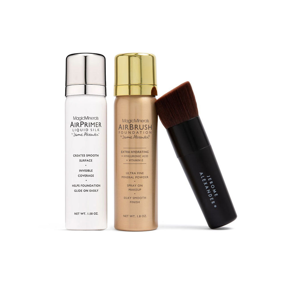 Jerome Alexander MagicMinerals AirBrush Foundation, Spray Makeup with  Skincare Active Ingredients, Ultra-Light, Buildable, Full Coverage Formula